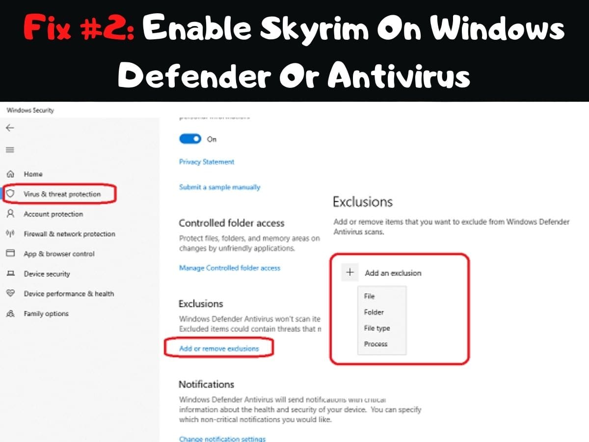 Enable Skyrim On Windows Defender Or Antivirus