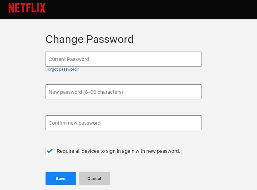 Change Your Netflix Password
